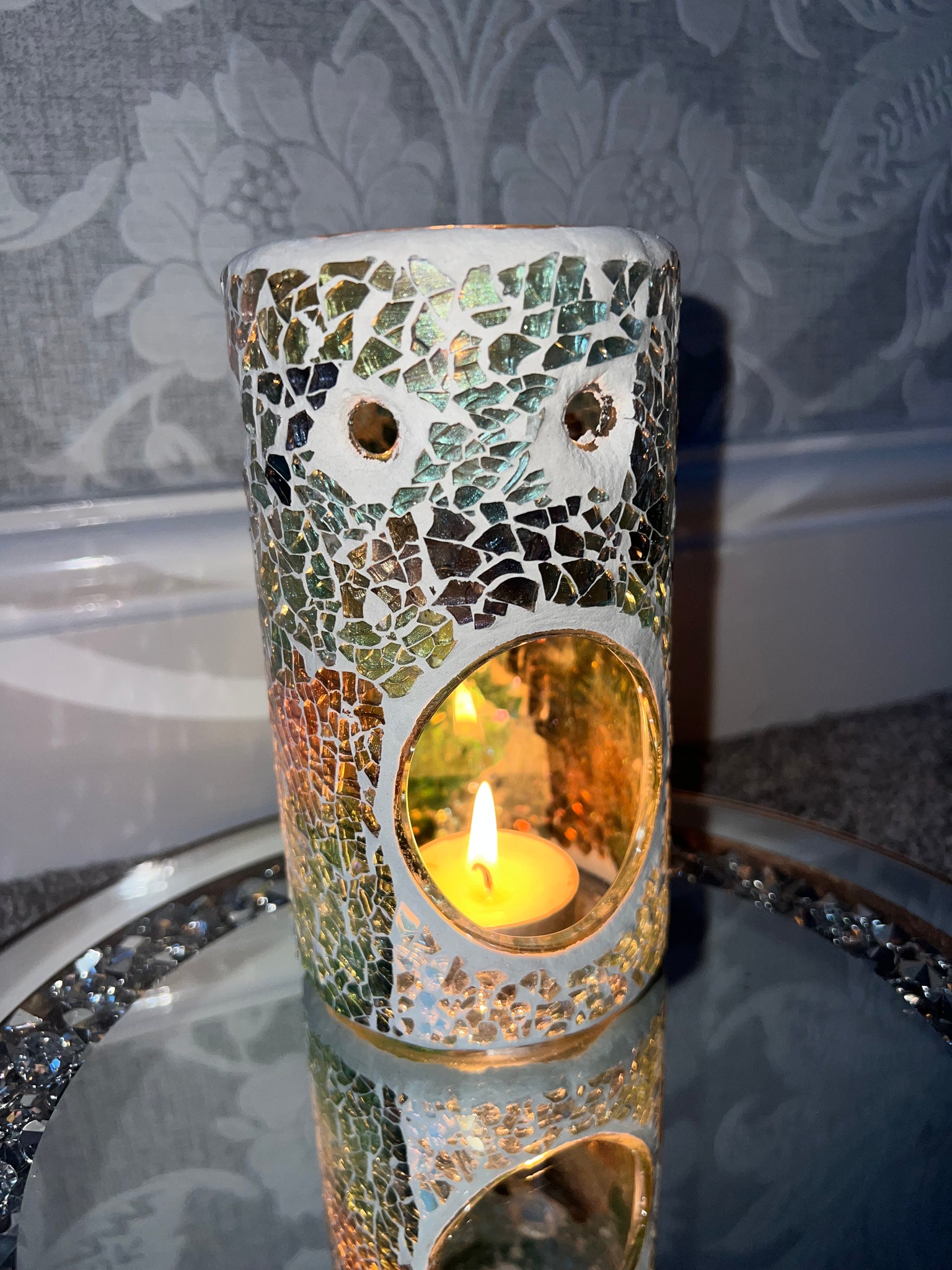 Iridescent Crackle Glass Burner