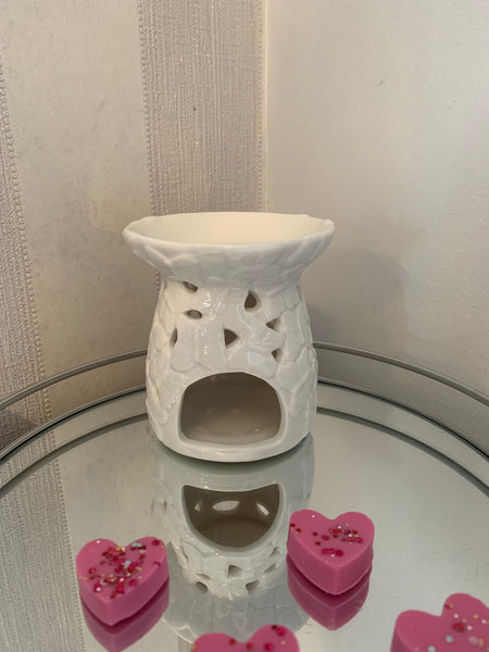 White Butterfly Embossed Wax Burner